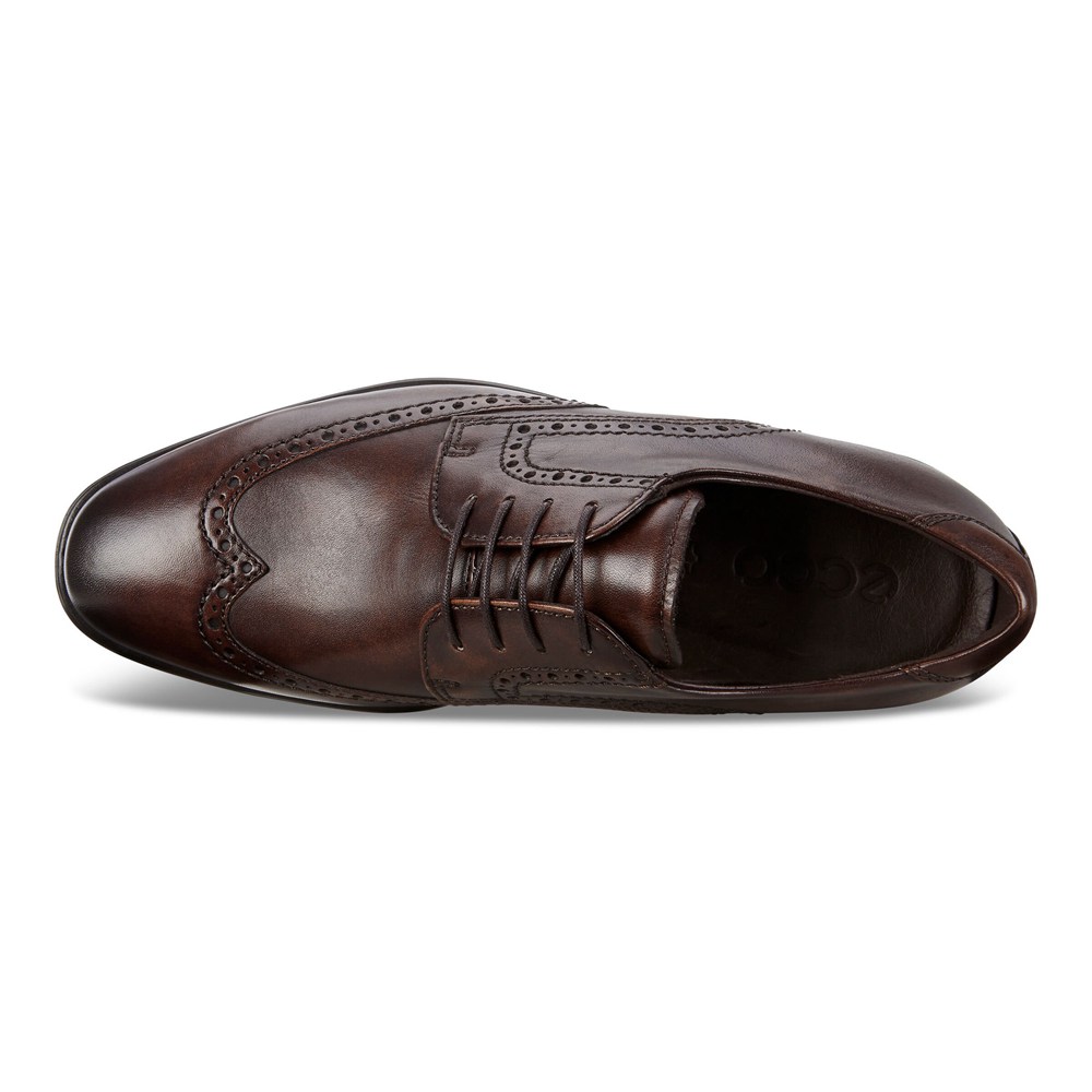 ECCO Mens Dress Shoes Brown - Melbourne Wingtip Tie - RLK-851923